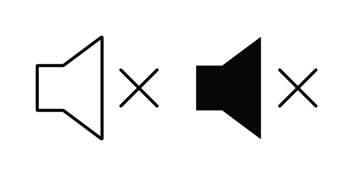 No sound icon outline drawing and clipart version