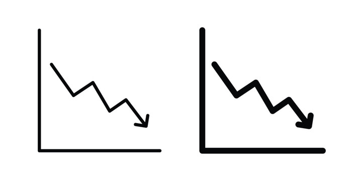 Reduction chart icon outline drawing and clipart version