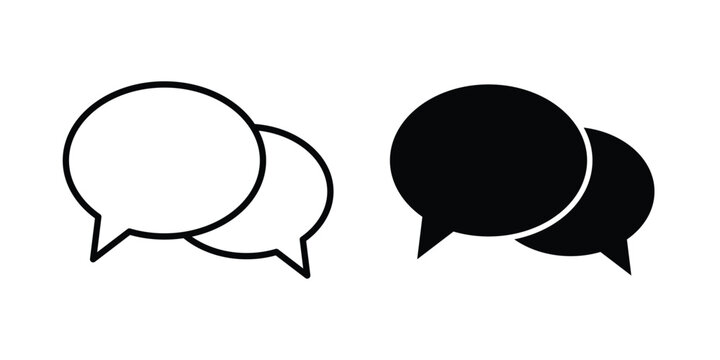 Talk bubble icon outline drawing and clipart version