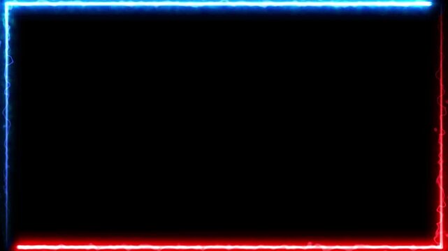 Neon lit rectangles glowing red