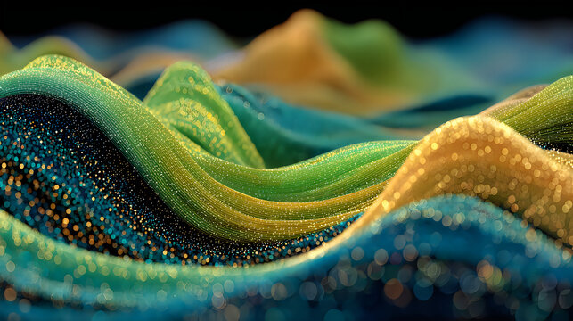 Elegant data flow curves creating vibrant technology inspired visual art Images