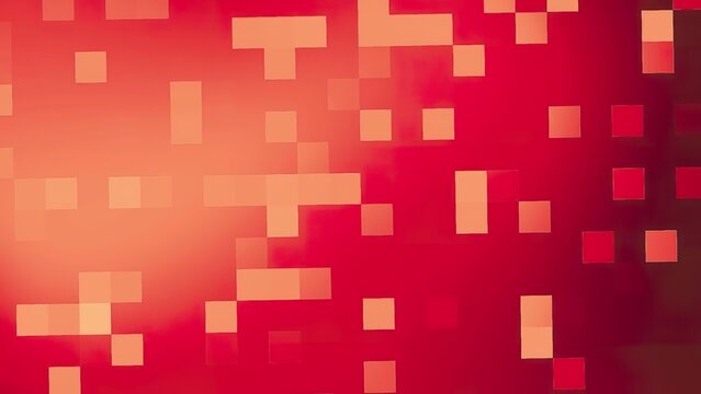 Abstract red pixelated background with squares and gradients
