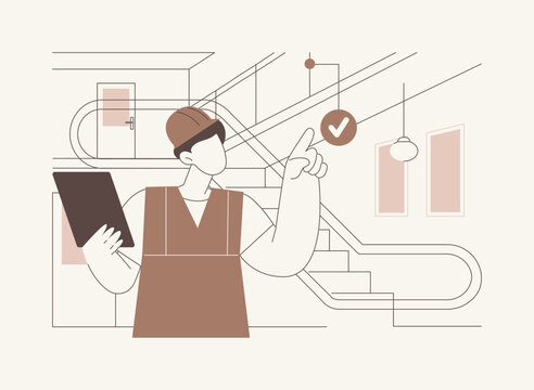 Home inspector isolated cartoon vector illustrations.