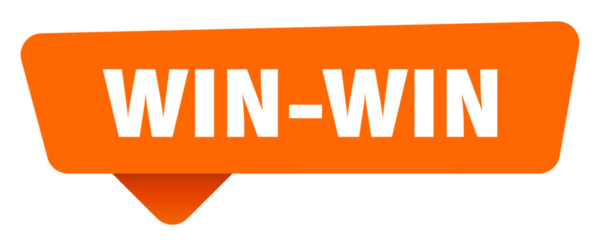 win-win sticker. win-win orange sign isolated on transpatent background