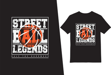 Street Ball Legends Basketball Vintage T-Shirt Design © D GANGGA