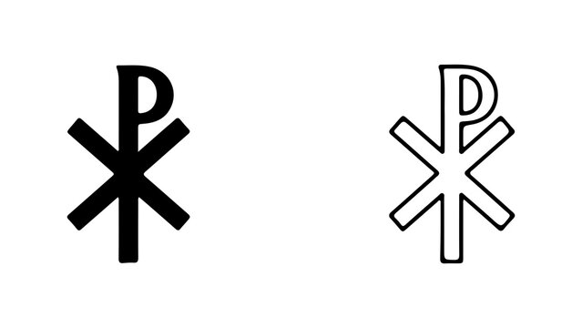 Chi Rho Christian Symbol Icon Set