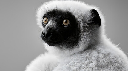 Fototapeta premium The sifaka lemur was looking around curiously