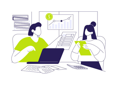 Calculate expenses isolated cartoon vector illustrations.