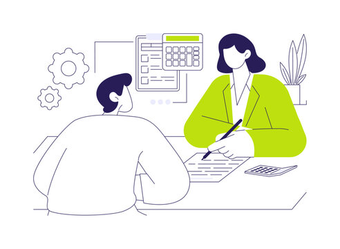 Tax consultant isolated cartoon vector illustrations.