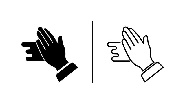 Clapping Hands Icon Set Hand Gesture Symbols