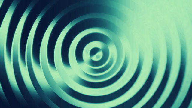 Abstract background with concentric circles in shades of teal and green