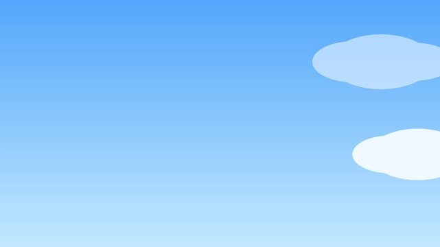 Simple white clouds drifting slowly across a clear blue sky in this smooth motion animation clip
