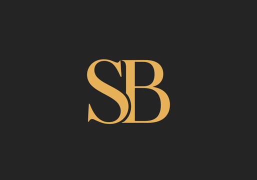 Elegant gold SB monogram logo on a dark background