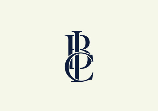 Elegant interlocking IBC letters monogram logo on cream background