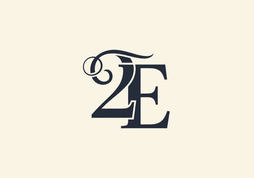 Elegant monogram logo with letters Z and E