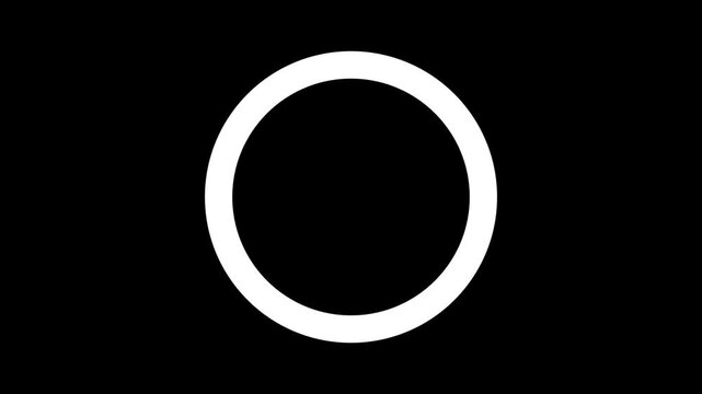 Animation of a loading spinning load wheel. Waiting for download. White circle on a black isolated background.
