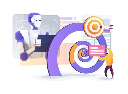 Spiral Review Generator abstract concept vector illustration.