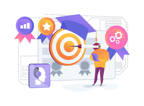 Competency Badge Gate abstract concept vector illustration.