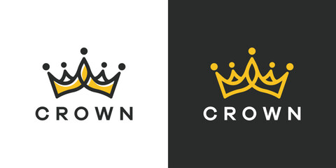 Royal crown of gold. Isolated on white background. Vector illustration. © udumbara