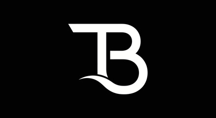 Minimalist white letter B and T monogram logo © Roy