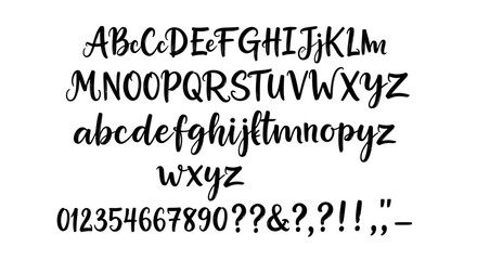 Alphabet letters in uppercase and lowercase fonts displayed. © Kosim
