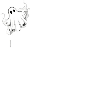 Cute ghost character illustration on transparent background high quality professional detailed
