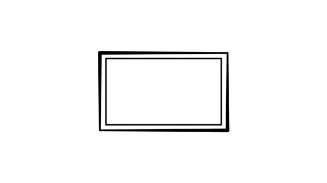 Simple Hand Drawn Rectangle Frame Outline.