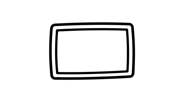 Simple hand drawn rectangle frame with double border.