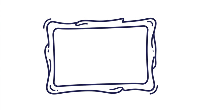 Simple Hand Drawn Rectangular Frame with Wavy Border.