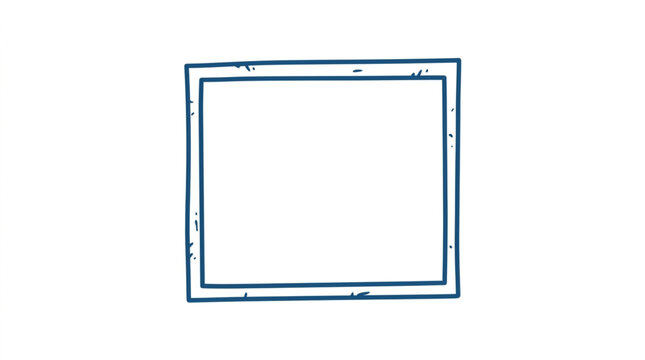 Simple Hand Drawn Square Frame Outline.