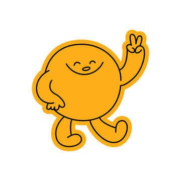 Vector hand-drawn doodle illustration, funny friendly mascot and character for branding, prints, packaging, stickers,