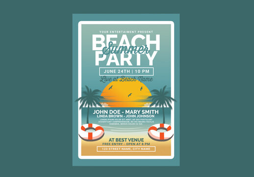 Summer Beach Party Flyer