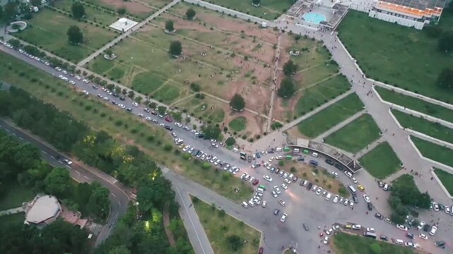 Cinematic Drone Reveal of Faisal Mosque Islamabad with Margalla Hills in Background