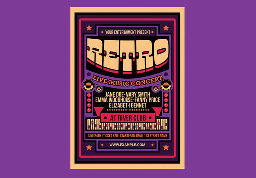 Retro Psychedelic Music Flyer