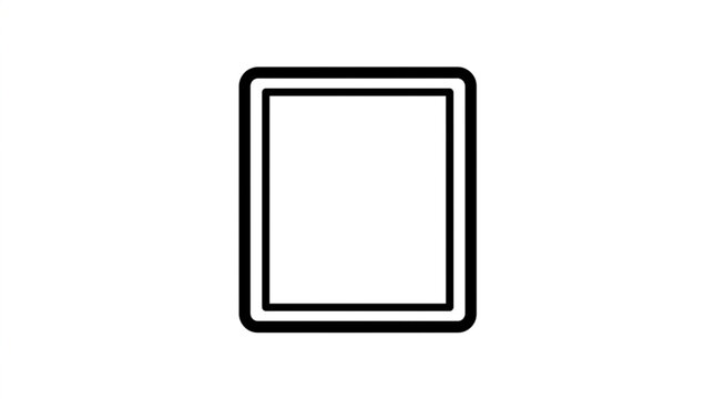 Simple Square Icon with Thick Border and White Center.