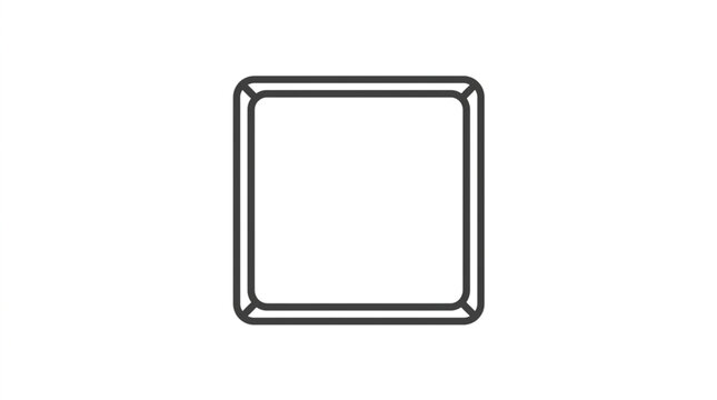 Simple Square Outline Icon with Rounded Corners.