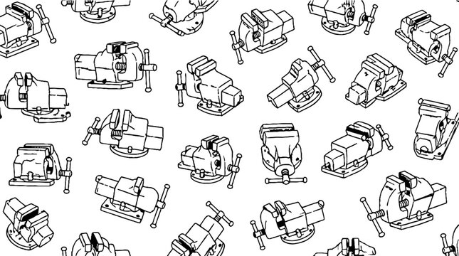 Collection of vintage sewing machines in black and white.