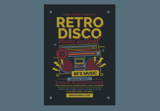 Retro Disco Music Festival Flyer
