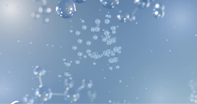 Candesartan rotating 3D model of antihypertensive agent, seamless looped video

