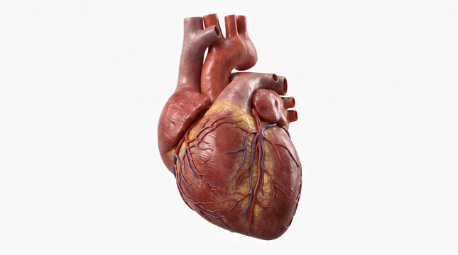 3d render of a human heart isolated on white background