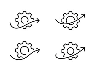Fototapeta premium Gear icon with curved arrow isolated, vector illustration