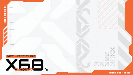 abstract orange and grey modern futuristic background design with cyberpunk style © ZETTDIGITAL