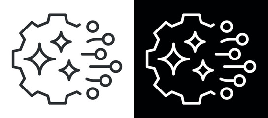 Fototapeta premium Artificial intelligence concept: gear and sparkles design