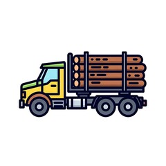 Fototapeta premium Colorful toy truck with shipping containers on road.