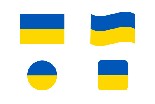 The Ukraine national flag. The Ukraine national flag in vector format with a 2:3 aspect ratio rectangle, waveform, round, and square shapes.