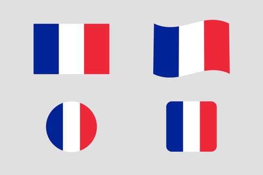 The France national flag. The France national flag in vector format with a 2:3 aspect ratio rectangle, waveform, round, and square shapes.