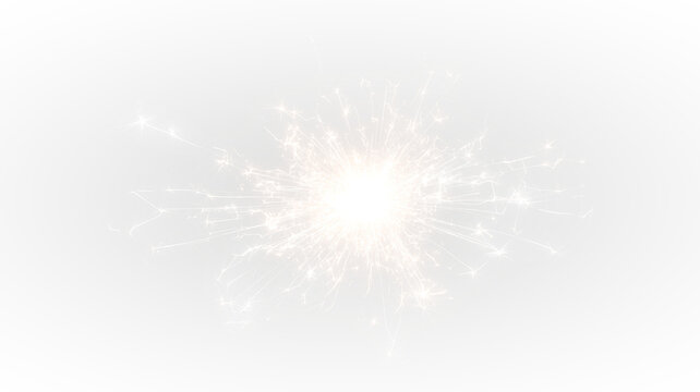 Realistic Sparkler Fireworks With Golden Glow Effect