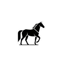 Obraz premium Minimalist Black Horse Logo Icon Silhouette