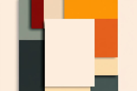 Abstract Color Blocks: A minimalist composition of overlapping rectangular blocks in warm earth tones, creating a visually engaging and modern abstract design.