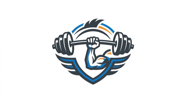 Strong Arm Lifting Heavy Dumbbell Symbol.